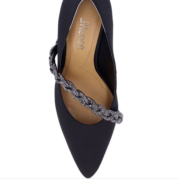 J. Renee Womens NYOMEE black Pointed Toe Metallic Braided Pumps Shoes NWT - Picture 5 of 5